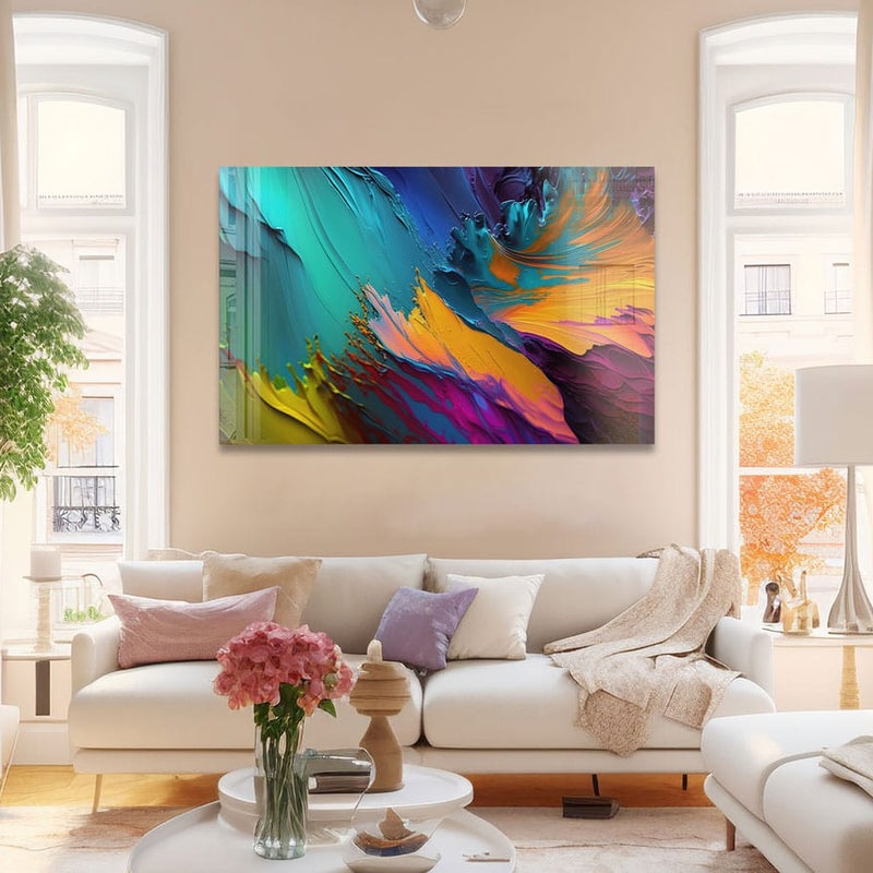 Artronauts Glass Print Colourful Abstract Painting