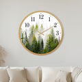 Misty Pine Forest with gold frame