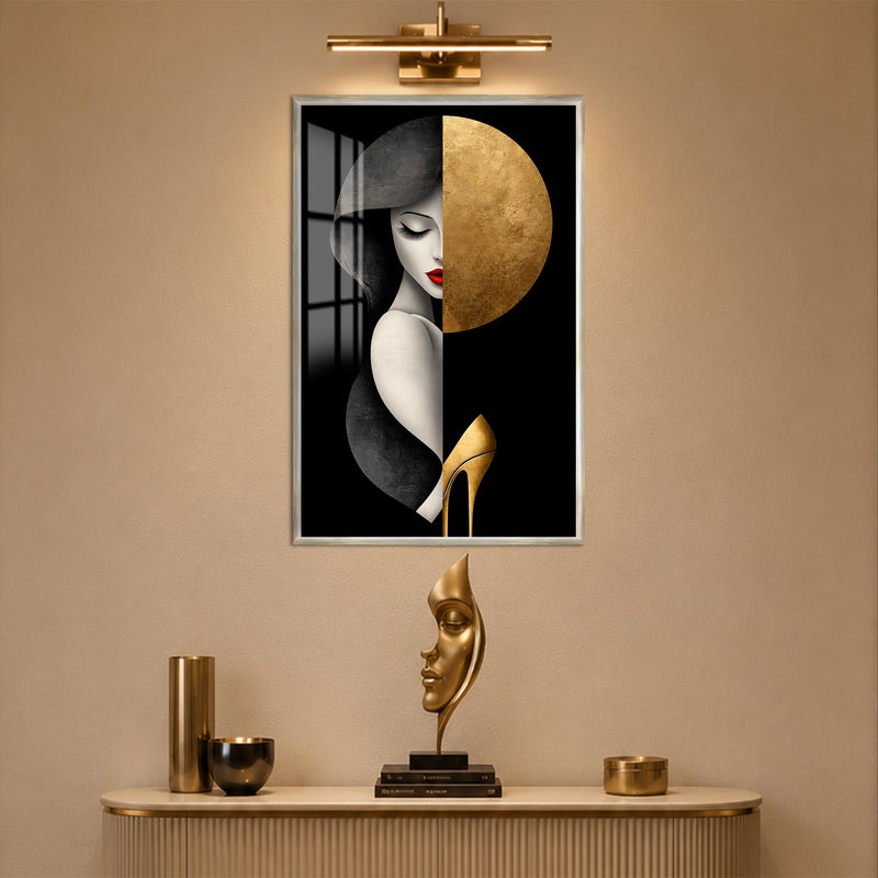 Golden Elegance with silver frame
