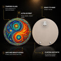 Cosmic Yin Yang with walnut frame