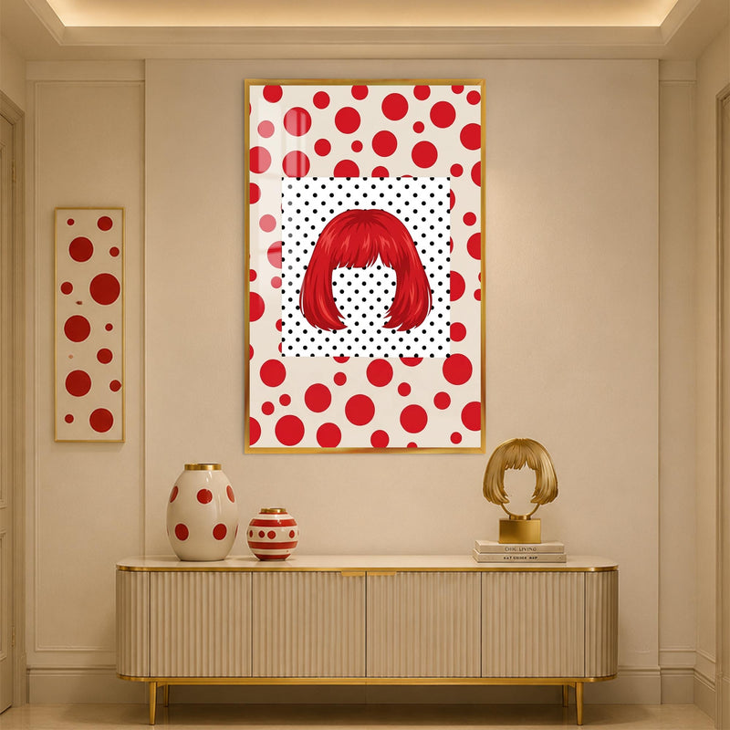 Crimson Bob Pop with gold frame