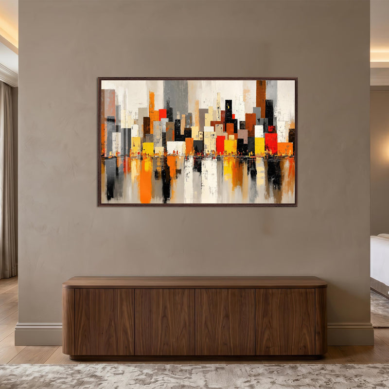 Urban Glow Reflections with walnut frame