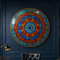 Solar Mosaic Eye — tempered glass, ultra HD print, ready to hang