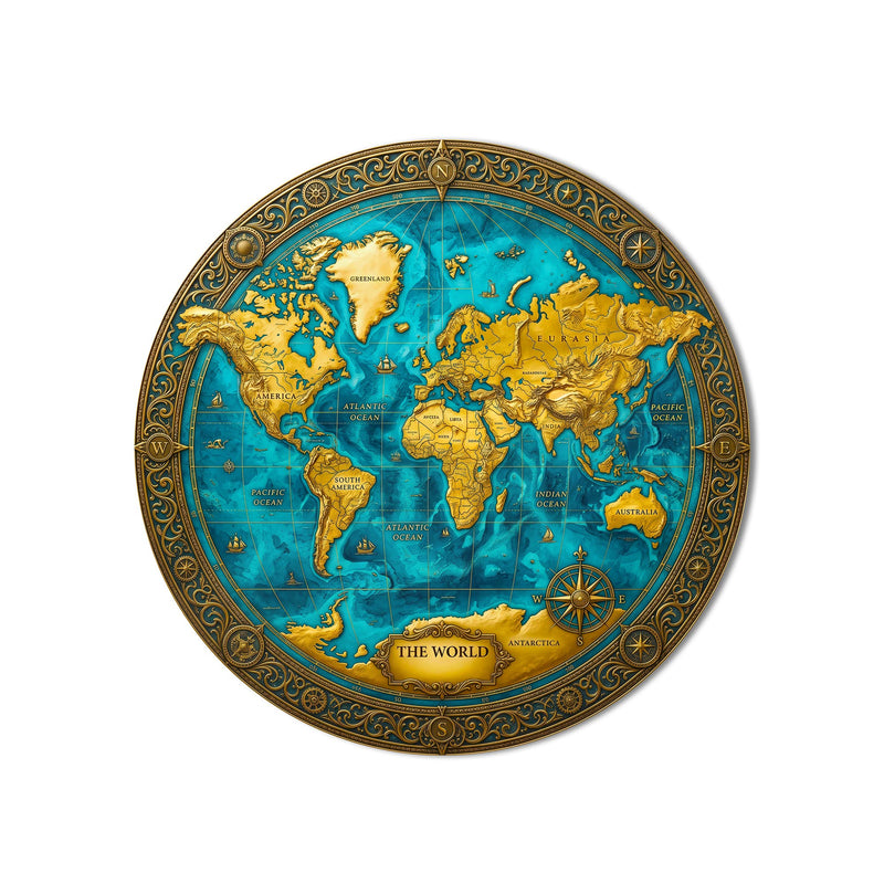 Turquoise Explorer Map product shot on white background