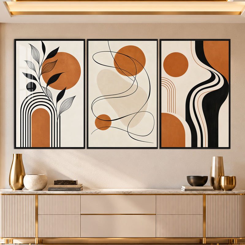Terracotta Abstract with black frame