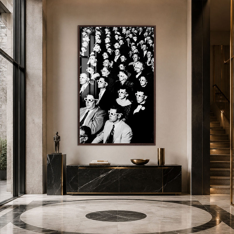 Artronauts Glass Print 12x18 cm | 4.7"x7.1" / Walnut The 3D Audience Glass Wall Art