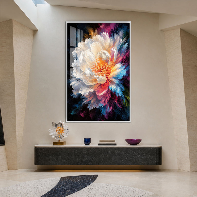 Midnight Peony with white frame