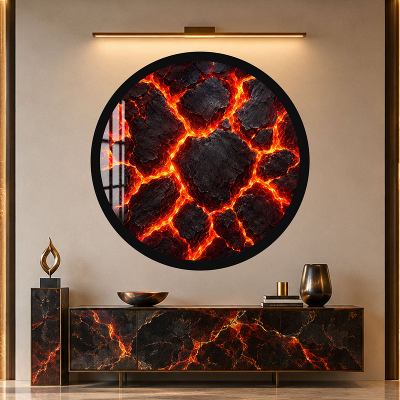Molten Lava Cracks with black frame
