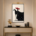 Crimson Hat Elegance with black frame