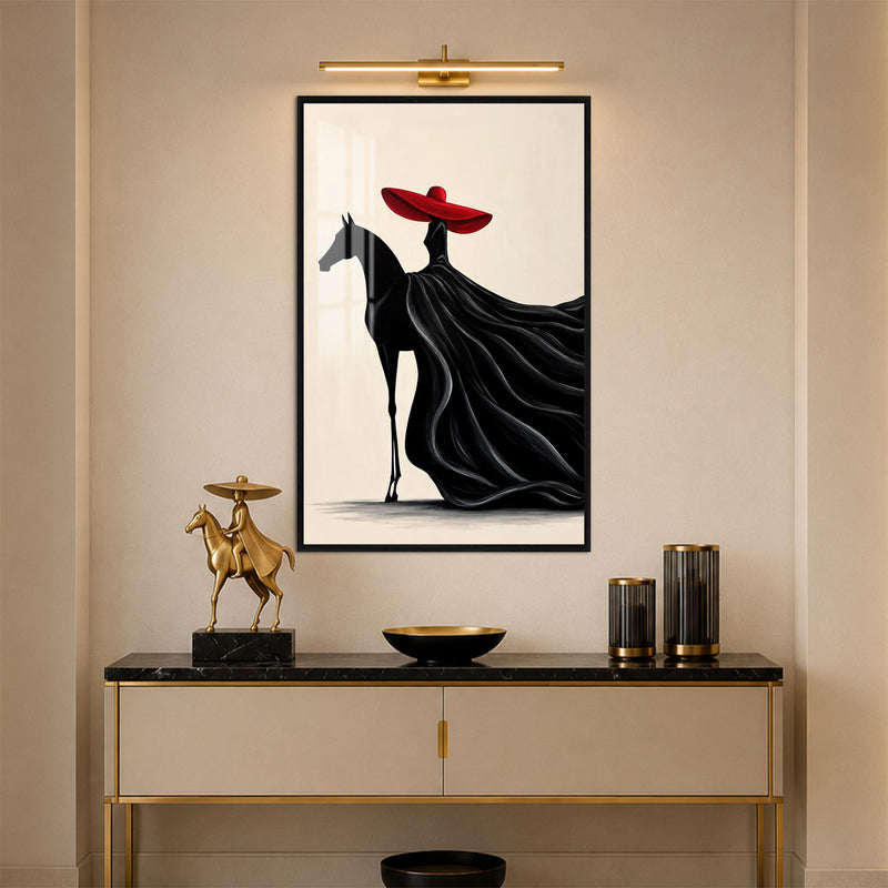Crimson Hat Elegance with black frame