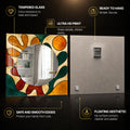 Retro Botanical Glow — tempered glass, ultra HD print, ready to hang