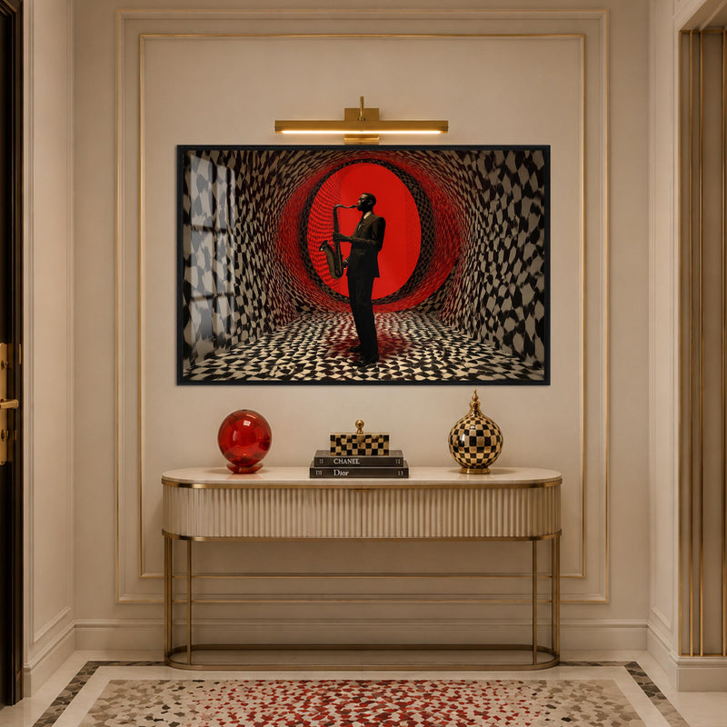 Crimson Jazz Portal with black frame