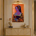 Neon Tudor Muse with gold frame