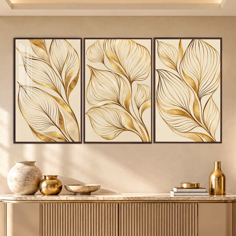 Golden Leaf with walnut frame