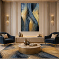 Artronauts Glass Print Gilded Sapphire Currents Glass Wall Art