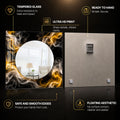 Golden Smoke Halo — tempered glass, ultra HD print, ready to hang