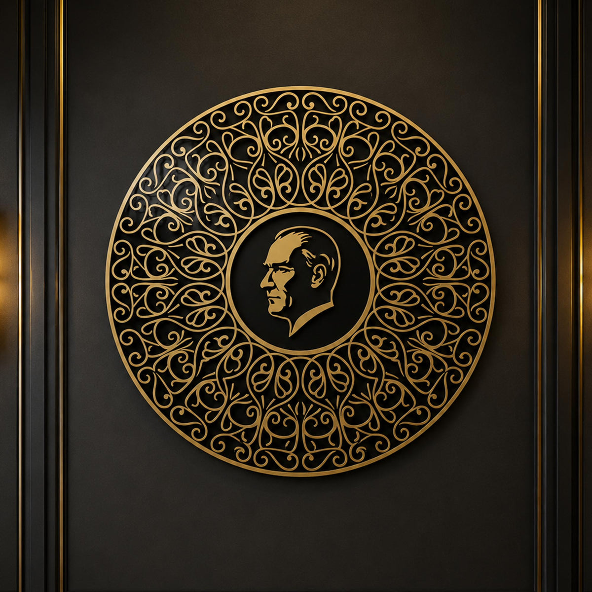 Gold Silhouette Portrait Medallion lifestyle view