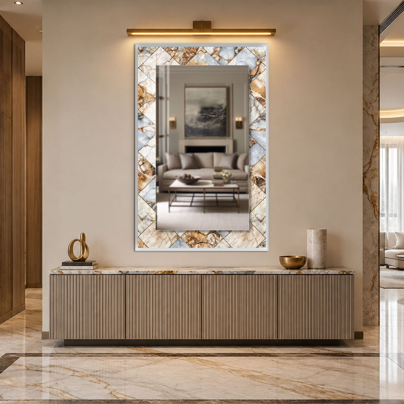 Marble Mosaic Elegance with white frame