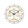 Golden Scales Of Justice product shot on white background