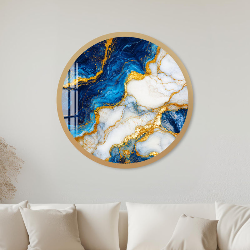 Gilded Ocean Marble with gold frame
