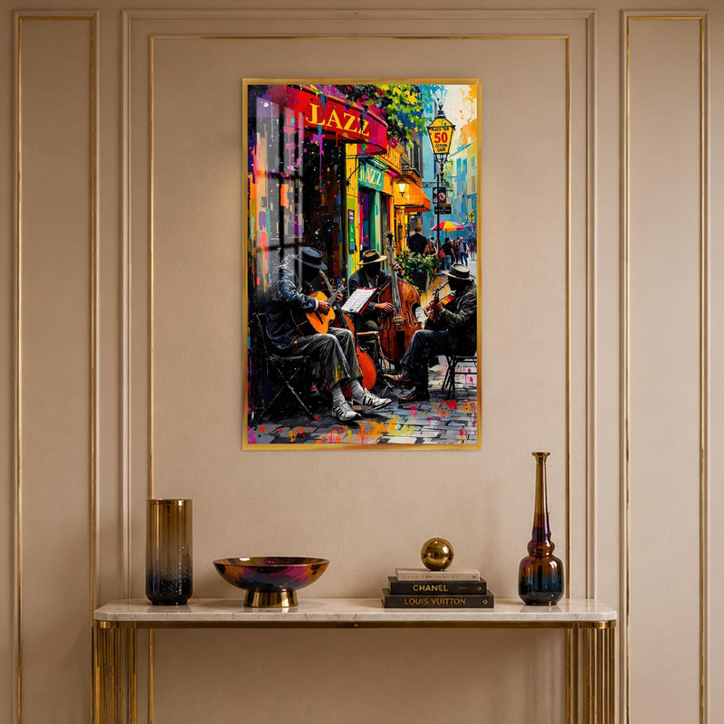 Jazz Street Corner with gold frame