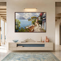 Artronauts Glass Print 18x12 cm | 7.1"x4.7" / Walnut Riviera Lakeside Terrace Glass Wall Art