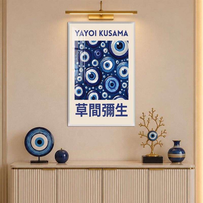 Kusama Evil Eye with white frame