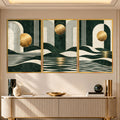 Emerald Gold Abstract with gold frame