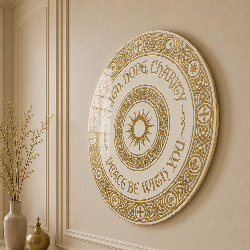 Faith Hope Charity Interfaith Medallion lifestyle view