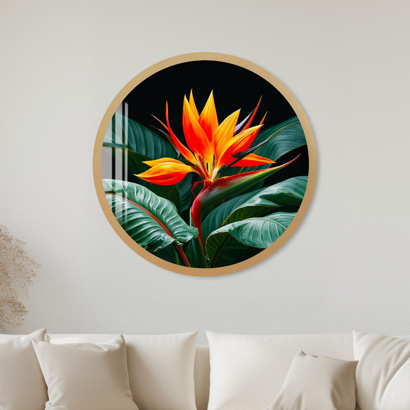 Tropical Bird Of Paradise with gold frame
