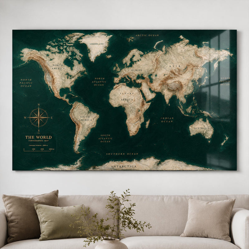 Emerald World Map lifestyle view