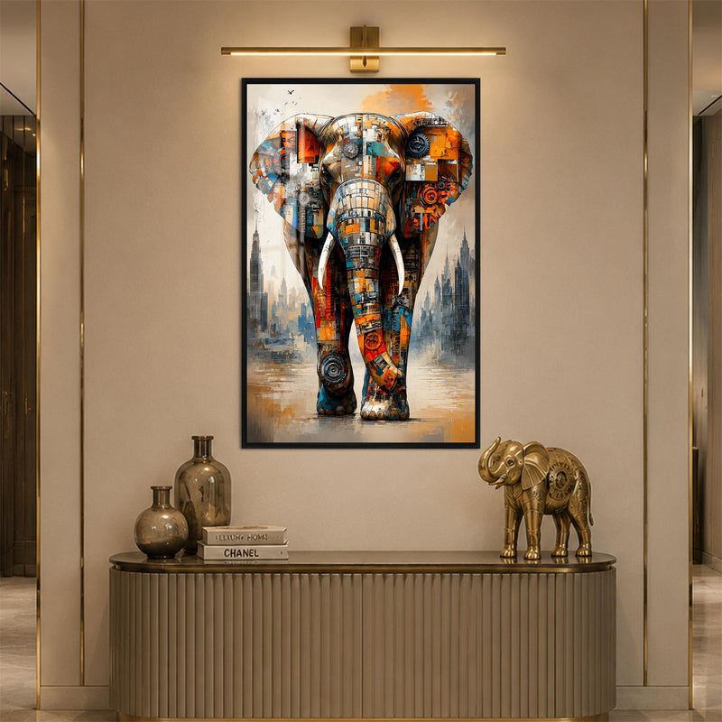 Mechanical City Elephant with black frame