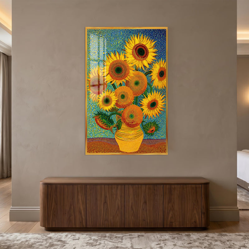 Radiant Sunflower Bouquet with gold frame