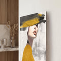Woman In Ochre close-up angled detail