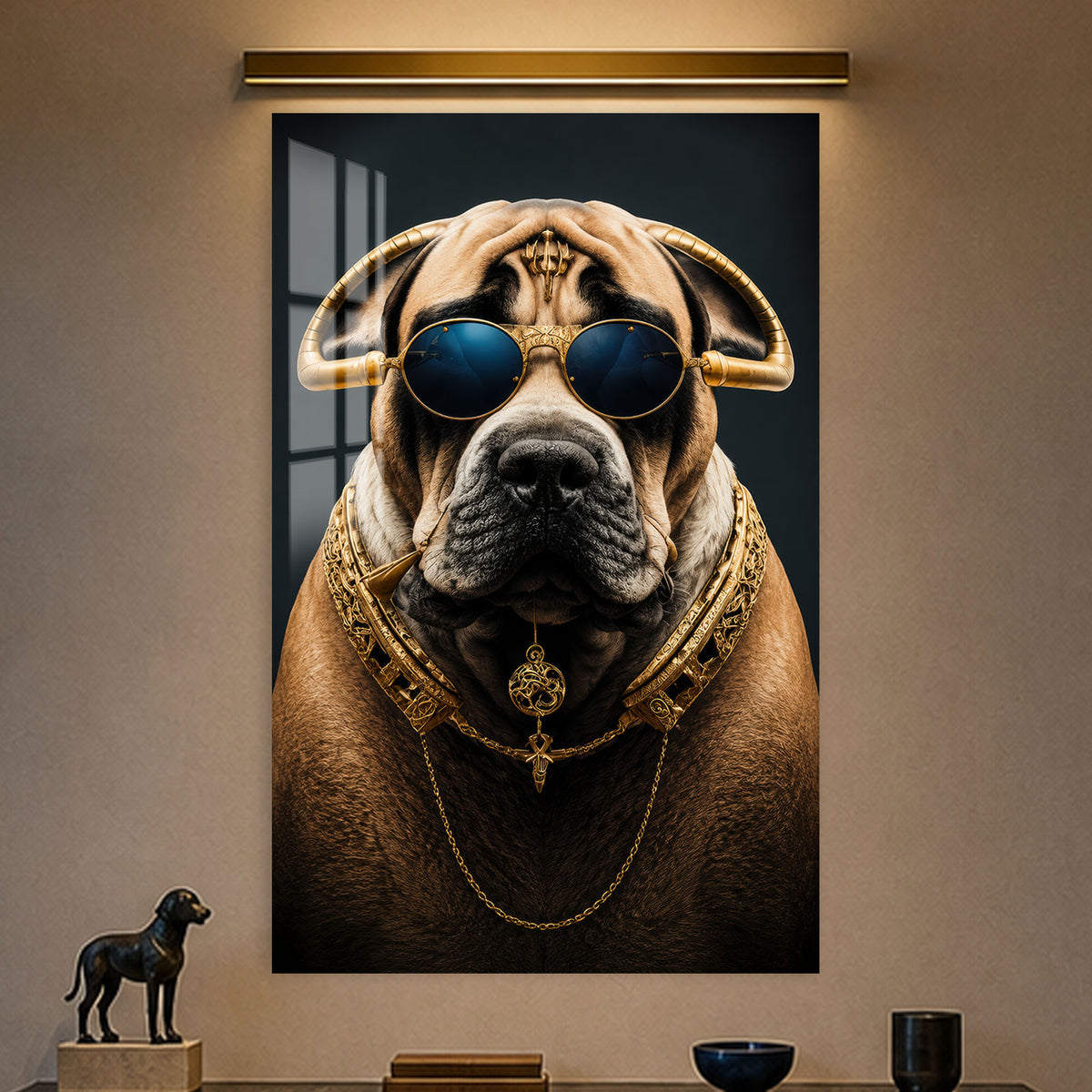 Regal Mastiff in a modern room