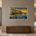 Golden Harbor Dreams with white frame