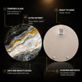 Gilded Marble Flow — tempered glass, ultra HD print, ready to hang