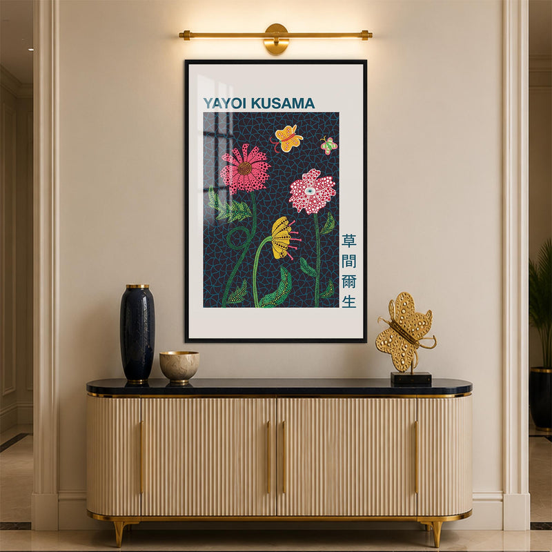 Dotted Garden Blooms with black frame