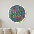 Enamel Geometric Kaleidoscope with white frame