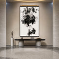Artronauts Glass Print 12x18 cm | 4.7"x7.1" / Black Ink Cloud Woman Glass Wall Art
