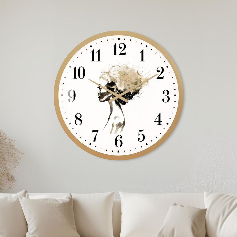 Abstract Afro Silhouette with gold frame