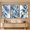 Blue Botanical with walnut frame