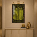 Dotted Golden Pumpkin with walnut frame