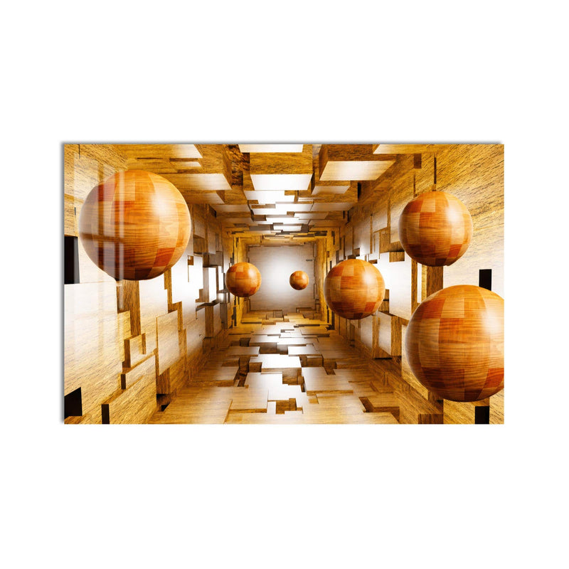 Wooden Sphere Corridor product shot on white background