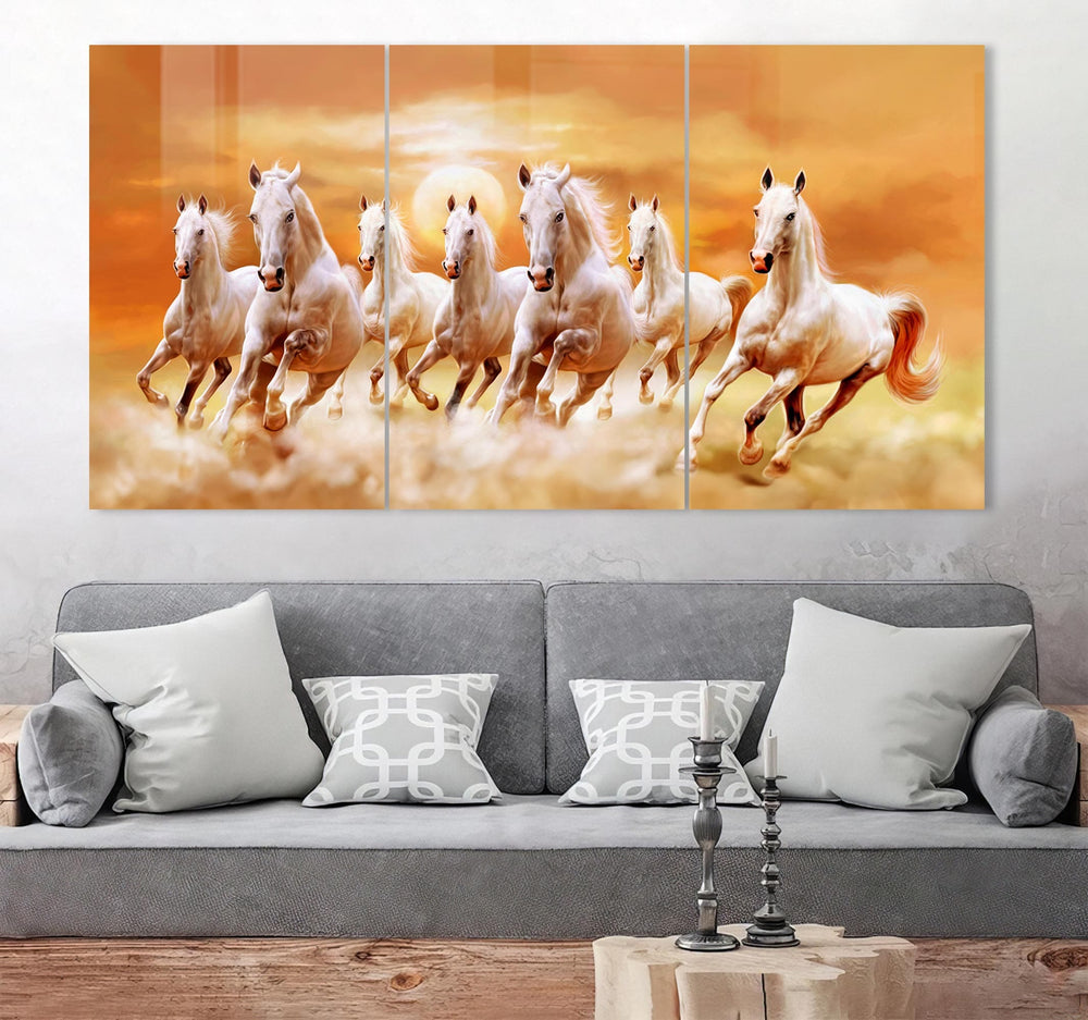 Artronauts Glass Print Lucky Seven Horses - Trinity
