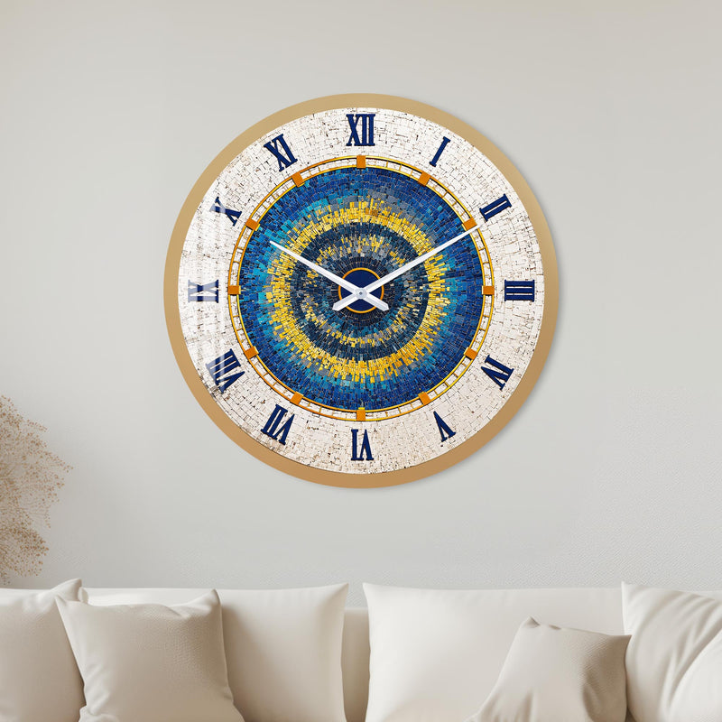 Blue Mosaic Roman with gold frame