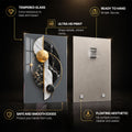 Golden Marble Harmony — tempered glass, ultra HD print, ready to hang