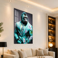 Artronauts Glass Print Turquoise Gentleman Gorilla Glass Wall Art