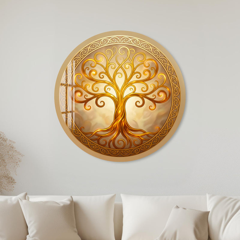 Golden Swirl Celtic Tree with gold frame