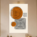 Orange Geometric Ripples in a modern room